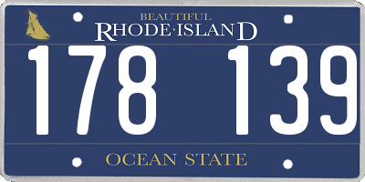 RI license plate 178139