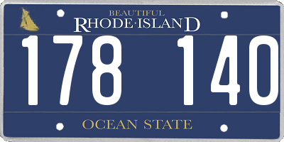 RI license plate 178140