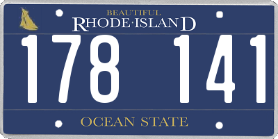 RI license plate 178141