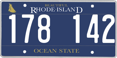 RI license plate 178142