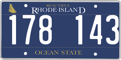 RI license plate 178143