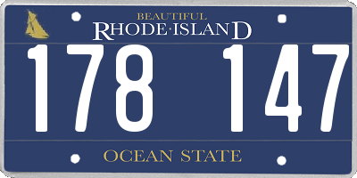 RI license plate 178147