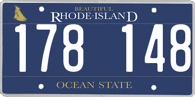 RI license plate 178148