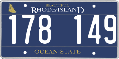 RI license plate 178149