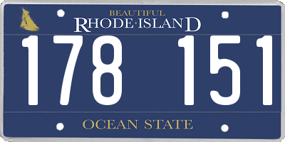 RI license plate 178151