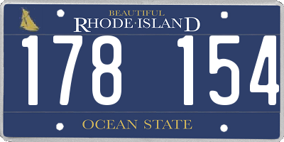 RI license plate 178154