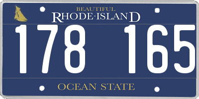 RI license plate 178165