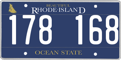 RI license plate 178168
