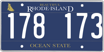 RI license plate 178173