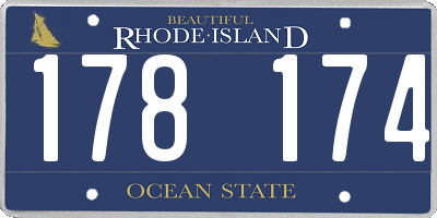 RI license plate 178174