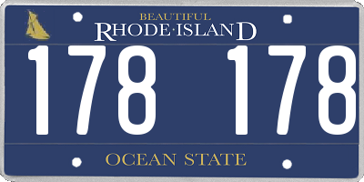 RI license plate 178178