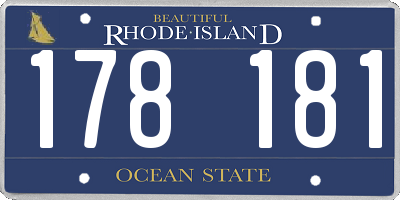 RI license plate 178181