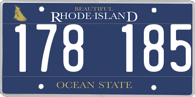 RI license plate 178185