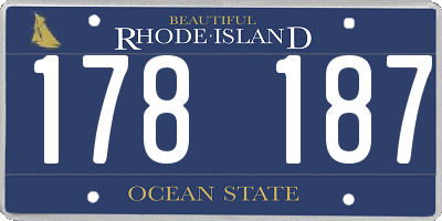 RI license plate 178187