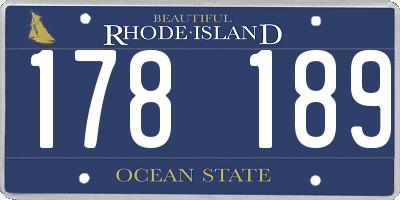 RI license plate 178189