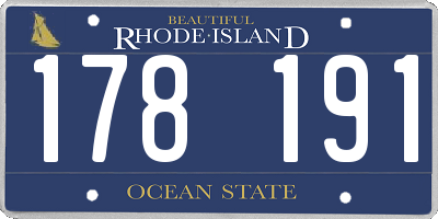 RI license plate 178191