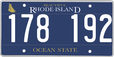 RI license plate 178192