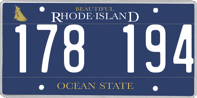 RI license plate 178194