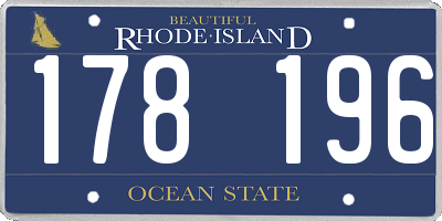 RI license plate 178196