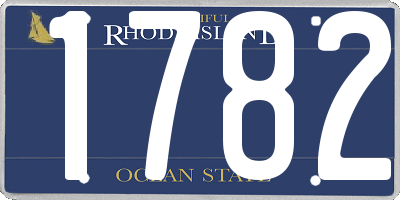 RI license plate 1782