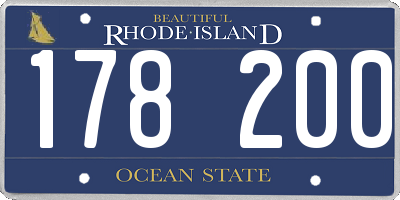 RI license plate 178200