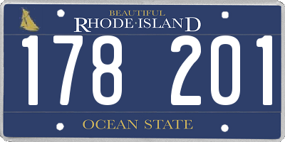 RI license plate 178201