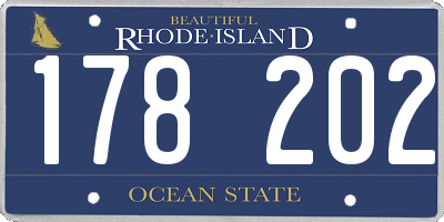 RI license plate 178202