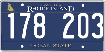 RI license plate 178203