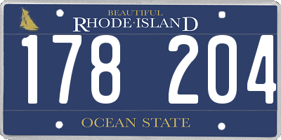 RI license plate 178204
