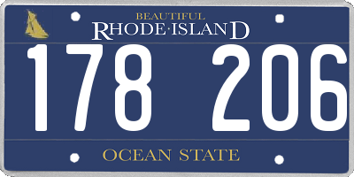 RI license plate 178206