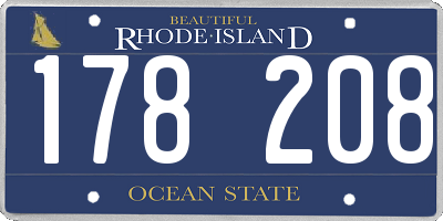 RI license plate 178208