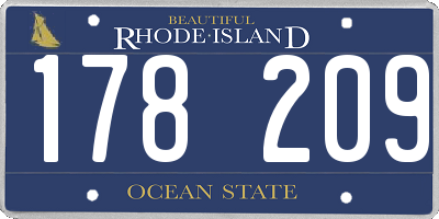 RI license plate 178209