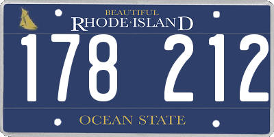 RI license plate 178212