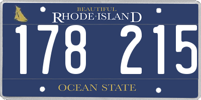 RI license plate 178215