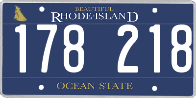 RI license plate 178218