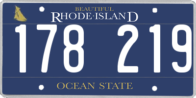 RI license plate 178219