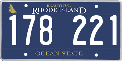 RI license plate 178221