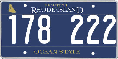 RI license plate 178222