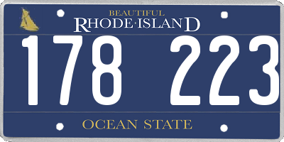 RI license plate 178223
