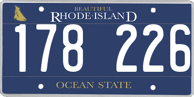 RI license plate 178226