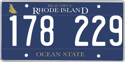 RI license plate 178229