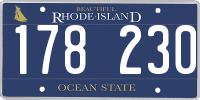 RI license plate 178230