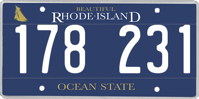 RI license plate 178231