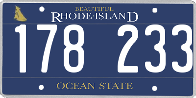 RI license plate 178233