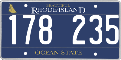 RI license plate 178235