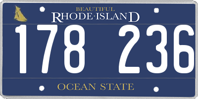 RI license plate 178236