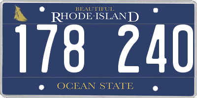RI license plate 178240