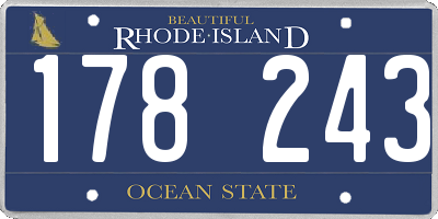 RI license plate 178243