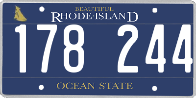 RI license plate 178244