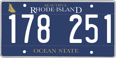 RI license plate 178251